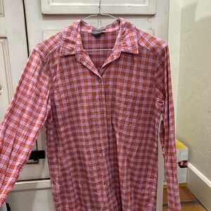 Eddie Bauer Women's Red Plaid Button Down Shirt